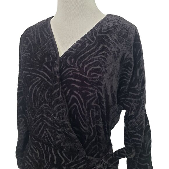 & Other Stories Paris Atelier Velvet Wrap Dress Textured Zebra Womens Size 0 - Picture 3 of 10